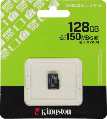 купить Карта памяти  Kingston Canvas Select Plus 128 ГБ  Class 10 Саратов, Карта памяти  Kingston Canvas Select Plus 128 ГБ  Class 10 цена, видеонаблюдение, камеры для улицы, монтаж видеонаблюдения, ТД Юник, охранные системы, +7 (8452) 711-999  