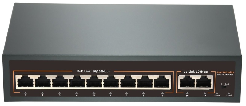 купить POE-92E коммутатор PoE 9+2 портов, металлический корпус Саратов, POE-92E коммутатор PoE 9+2 портов, металлический корпус цена, видеонаблюдение, камеры для улицы, монтаж видеонаблюдения, ТД Юник, охранные системы, +7 (8452) 711-999  