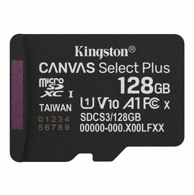 купить Карта памяти  Kingston Canvas Select Plus 128 ГБ  Class 10 Саратов, Карта памяти  Kingston Canvas Select Plus 128 ГБ  Class 10 цена, видеонаблюдение, камеры для улицы, монтаж видеонаблюдения, ТД Юник, охранные системы, +7 (8452) 711-999  