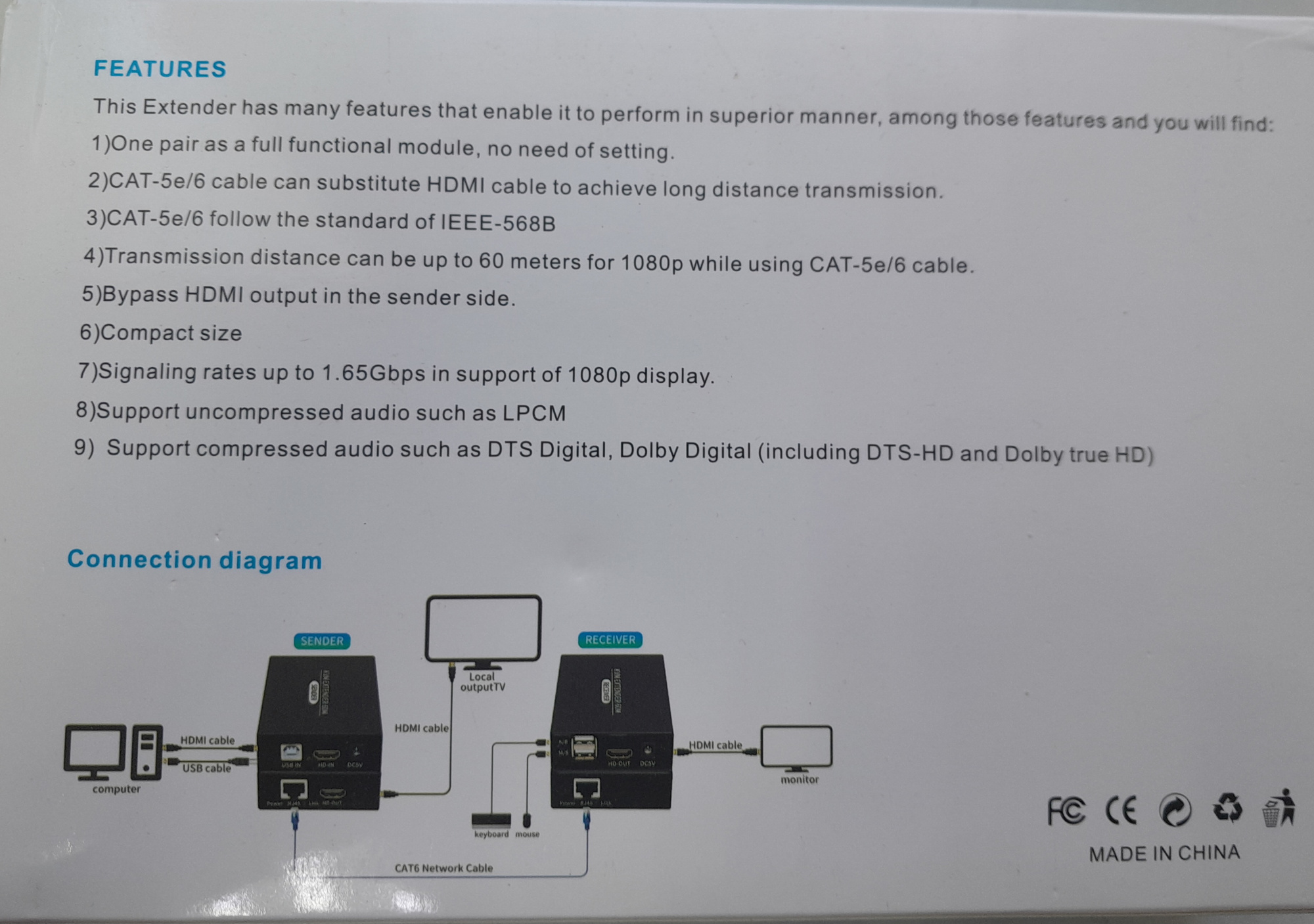 купить HDMI 60м Extender Саратов, HDMI 60м Extender цена, видеонаблюдение, камеры для улицы, монтаж видеонаблюдения, ТД Юник, охранные системы, +7 (8452) 711-999  
